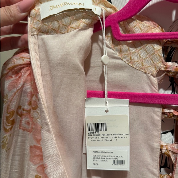 Zimmermann Pink Floral Midi Dress - Picture 9 of 11